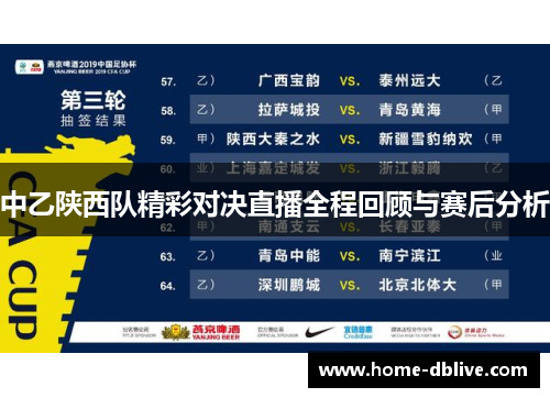中乙陕西队精彩对决直播全程回顾与赛后分析